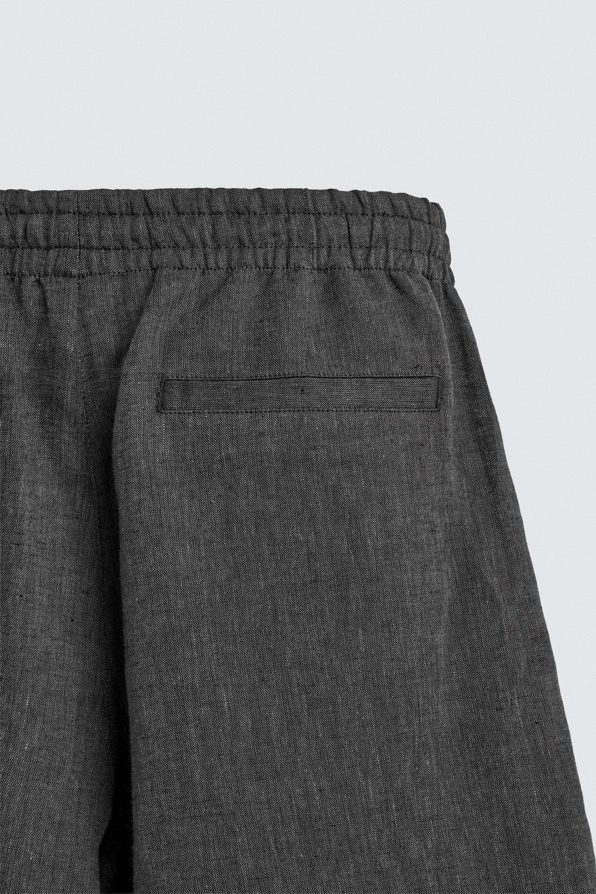 100% LINEN PLEATED SHORTS